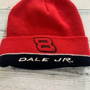 Dale Jr. Budweiser Red and Black  Beanie Hat NASCAR Unisex
